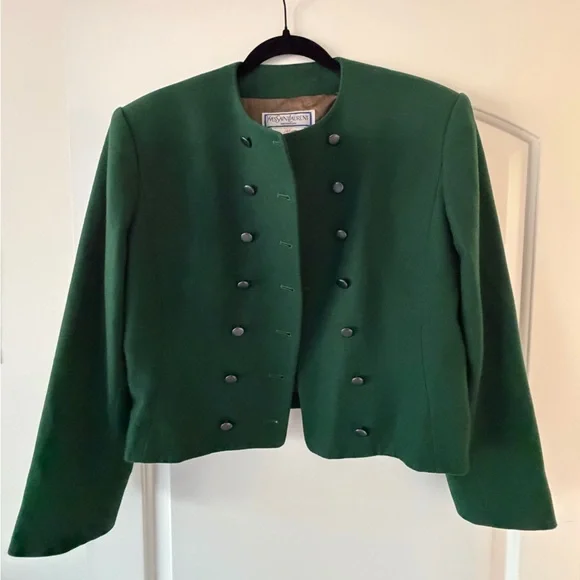 saint laurent vintage green wool jacket - Picture 2 of 6